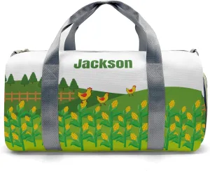 Personalized Gift Duffel Bag Farm Life Chicken Corn Travel in Style: Trendy Bags for Sport and Leisure
