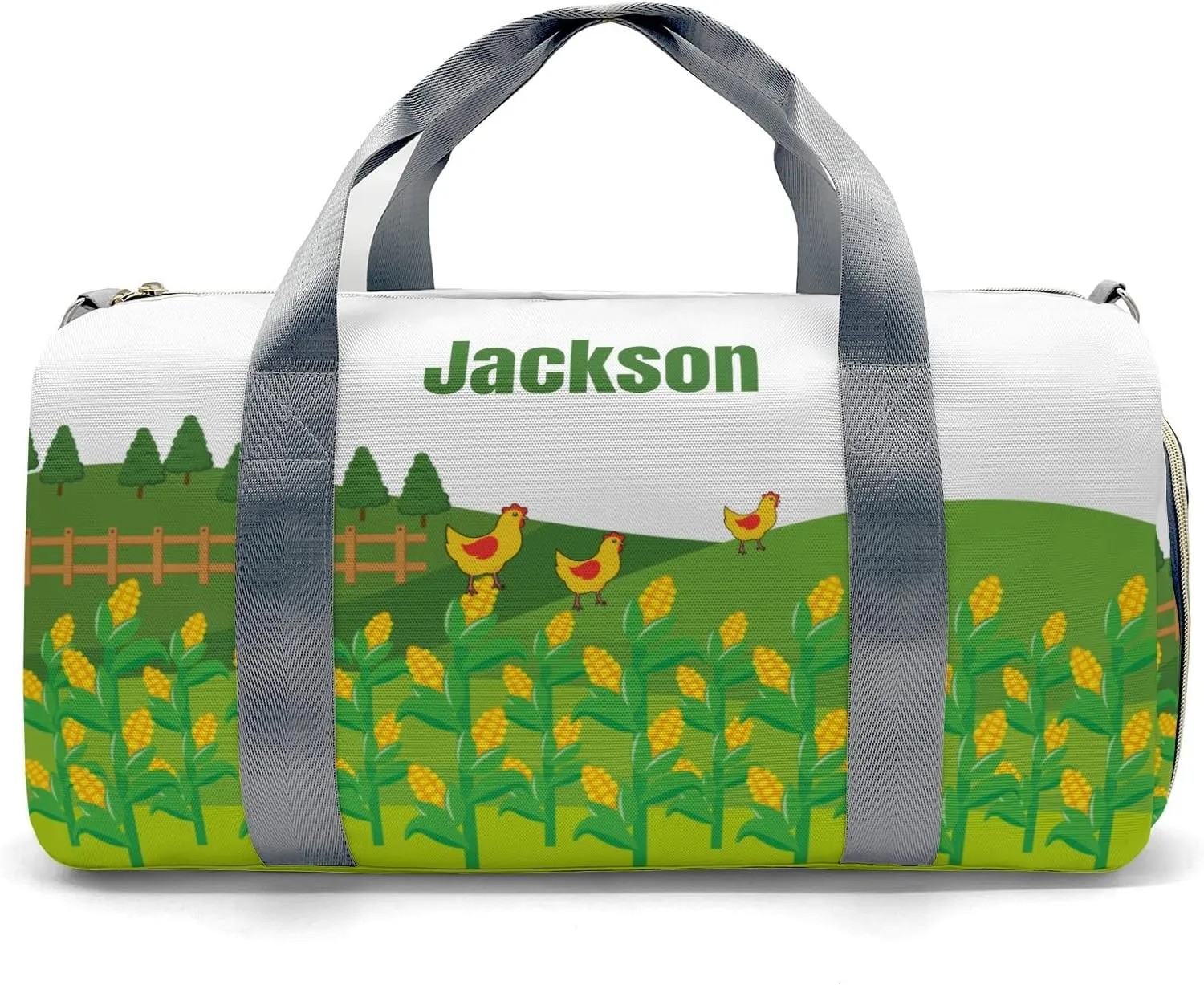 Personalized Gift Duffel Bag Farm Life Chicken Corn Travel in Style: Trendy Bags for Sport and Leisure