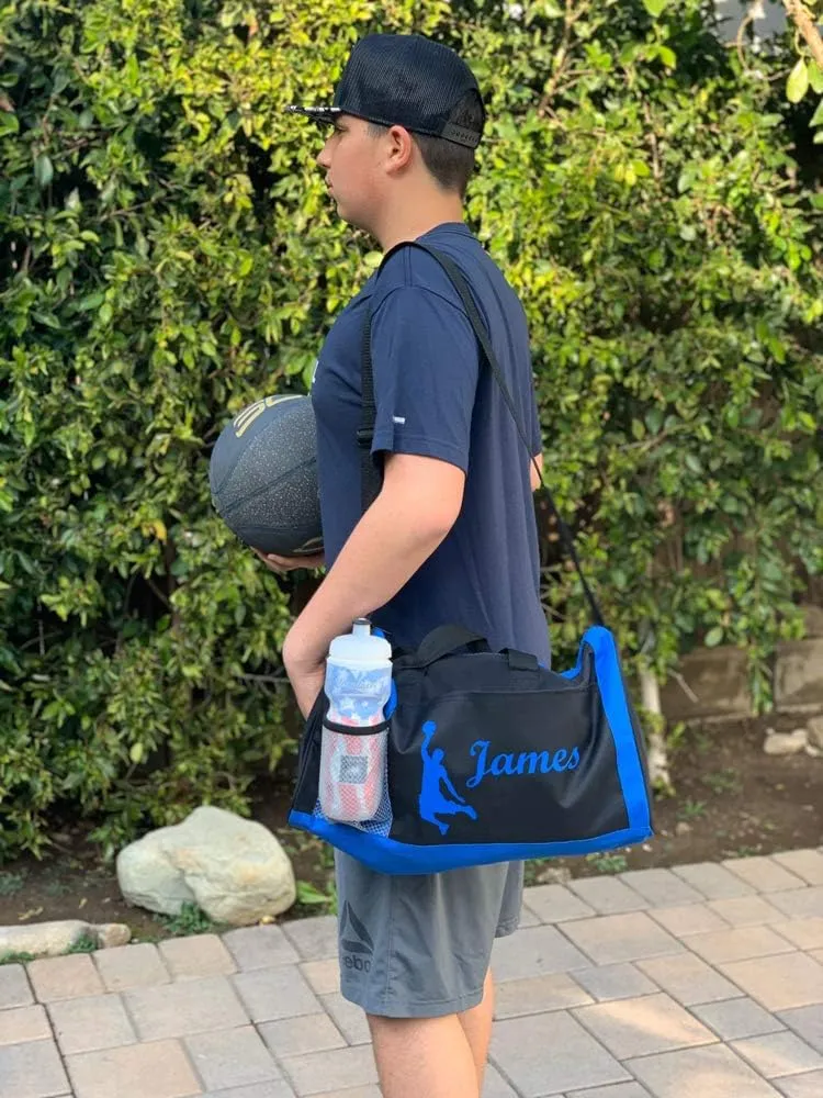 Personalized Kids 18 Inch Sport Duffel Bag With Custom Name & Text - Track