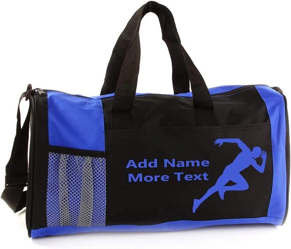 Personalized Kids 18 Inch Sport Duffel Bag With Custom Name & Text - Track
