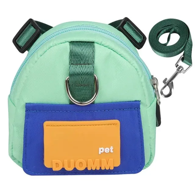 Pet Backpack With Harness Collar