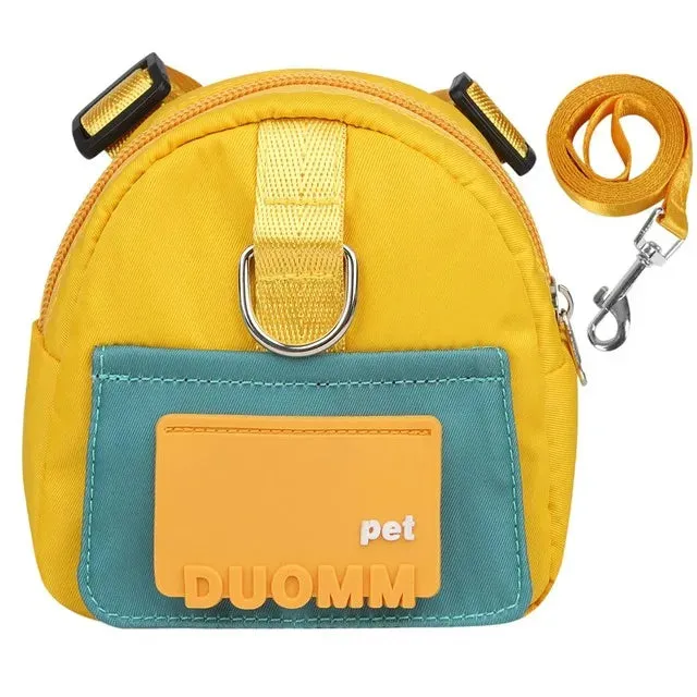Pet Backpack With Harness Collar