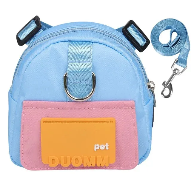 Pet Backpack With Harness Collar