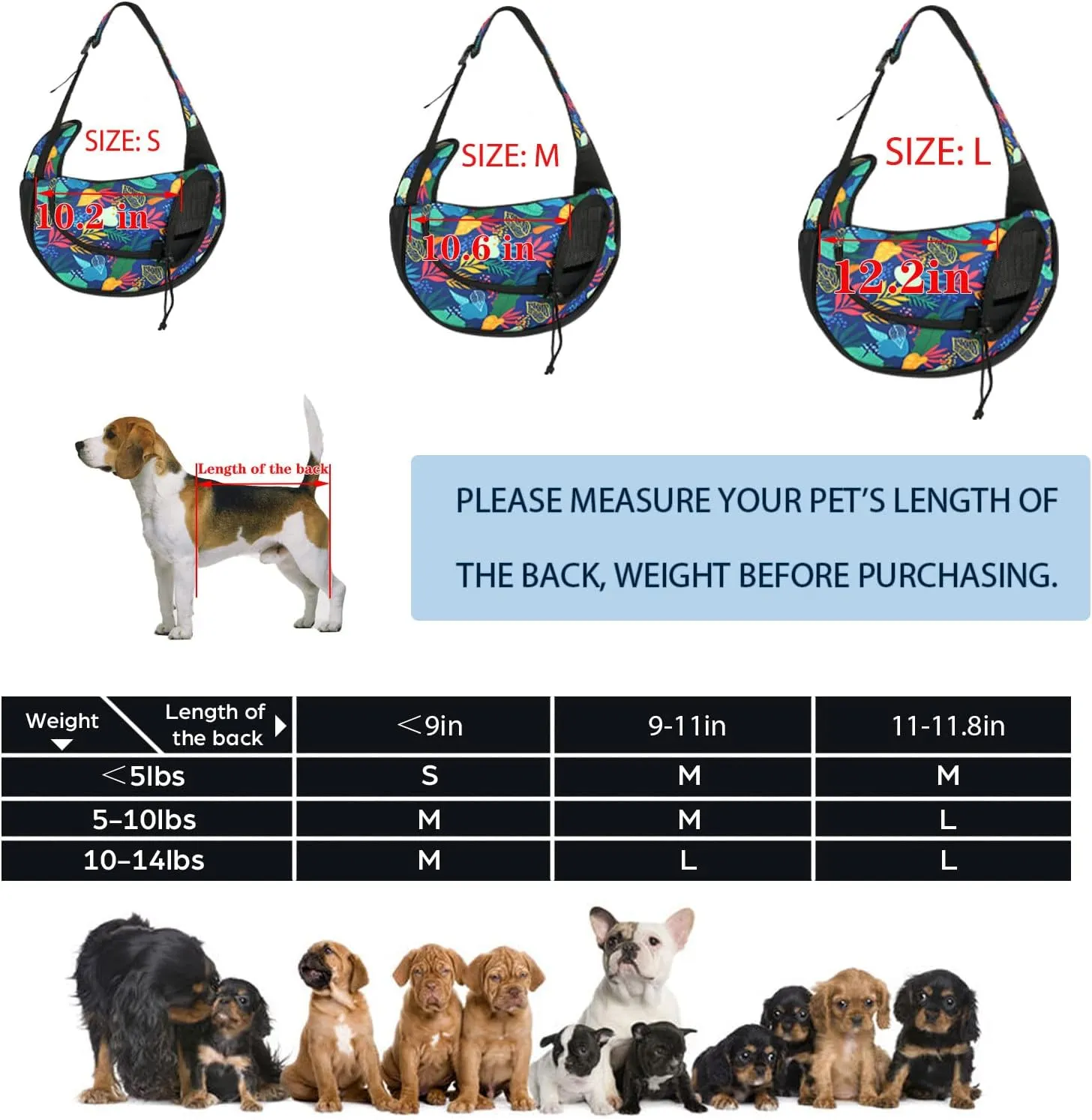 Pet Dog Sling Carrier Breathable Mesh Sling Bag Safe Hands Free Adjustable Dog Satchel for Small Dogs Cats to Outdoor Travel