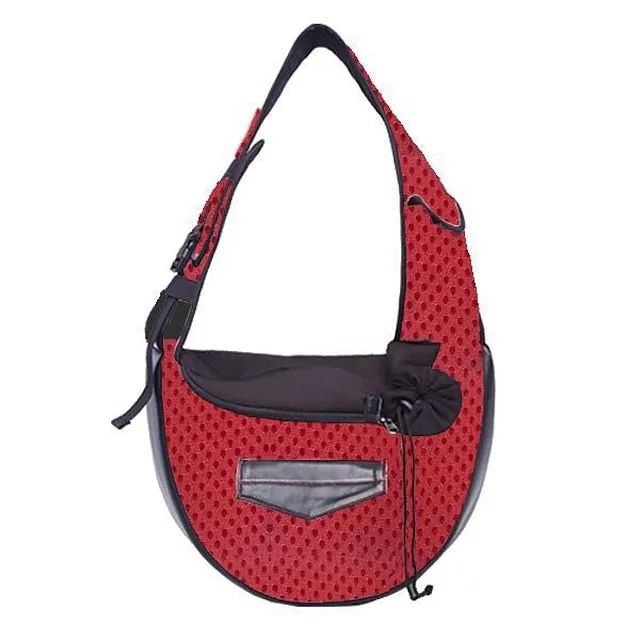 pet sling, small pets puppy dog cat sling carrier bag hands-free with adjustable padded strap front pouch single shoulder bag carrying tote for outdoor walking (grey)