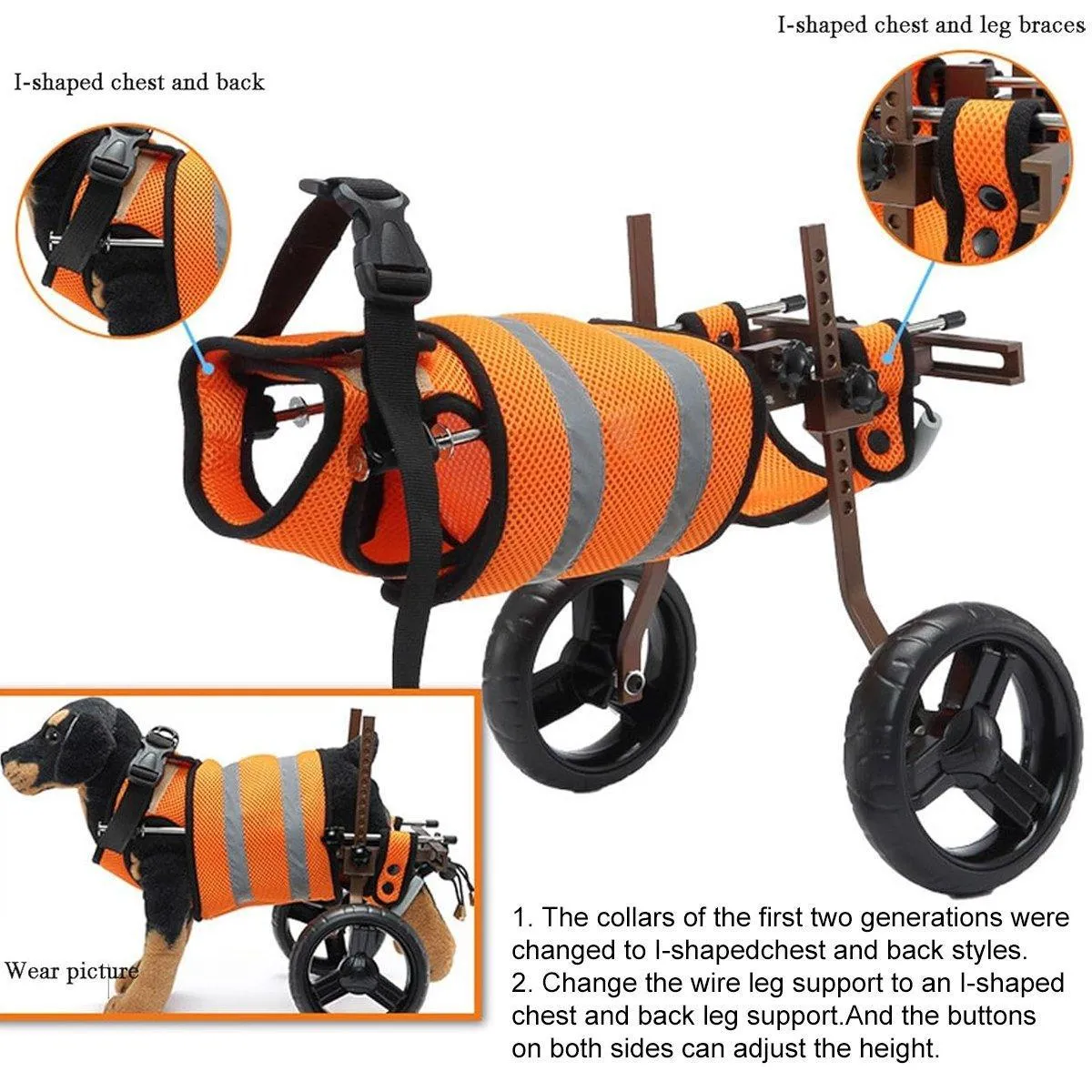 Pet Supplies Recovery Leash Assistance Car for Small and Medium Disabled Pets