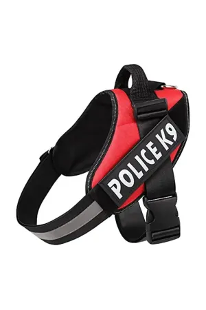 Petshop7 Police K9 Dog Harness (Small)- Red