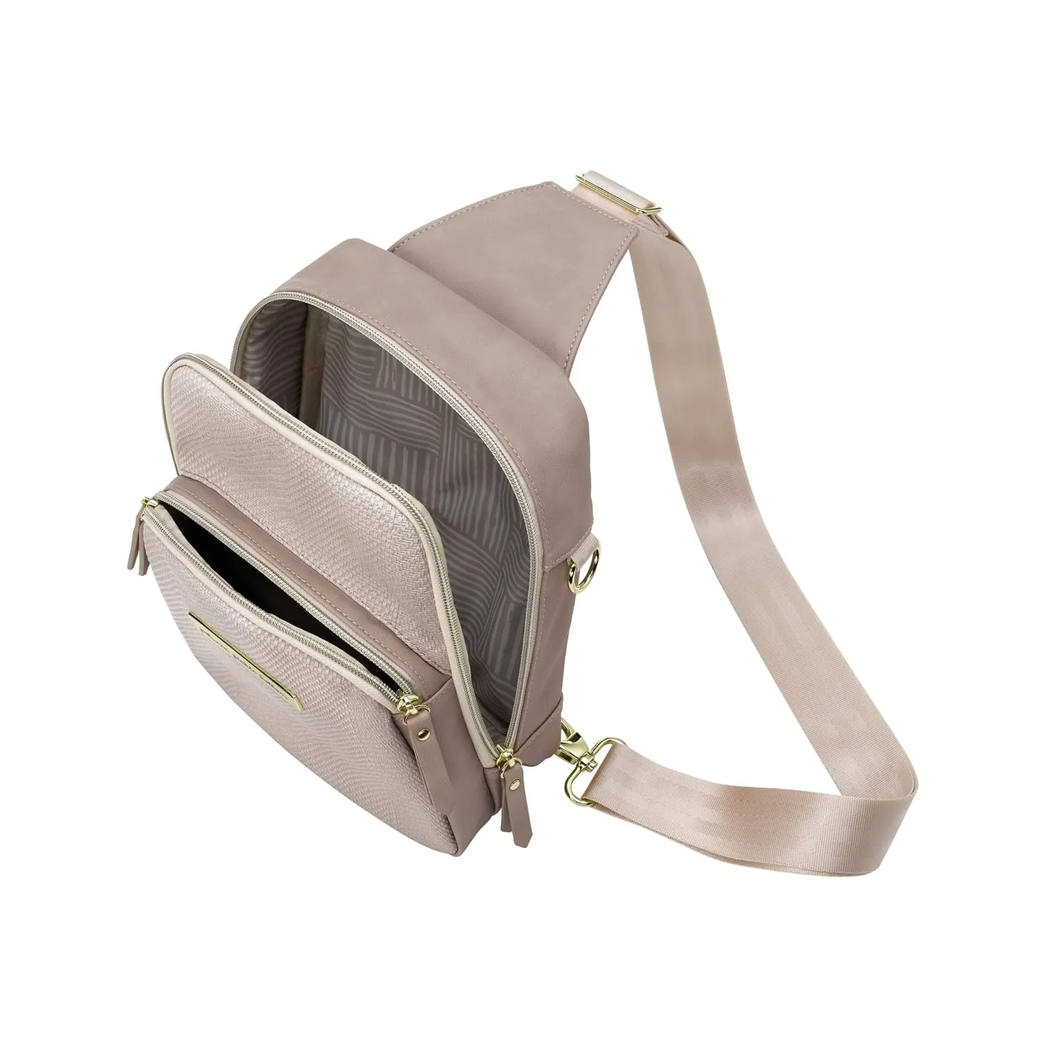 Petunia Pickle Bottom Criss-Cross Sling Bag - Sling Bag for Women and Men - Adjustable Straps to Custom-Fit - Grey Matte Cable Stitch