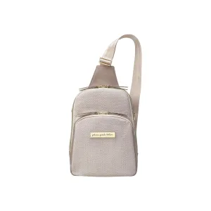 Petunia Pickle Bottom Criss-Cross Sling Bag - Sling Bag for Women and Men - Adjustable Straps to Custom-Fit - Grey Matte Cable Stitch