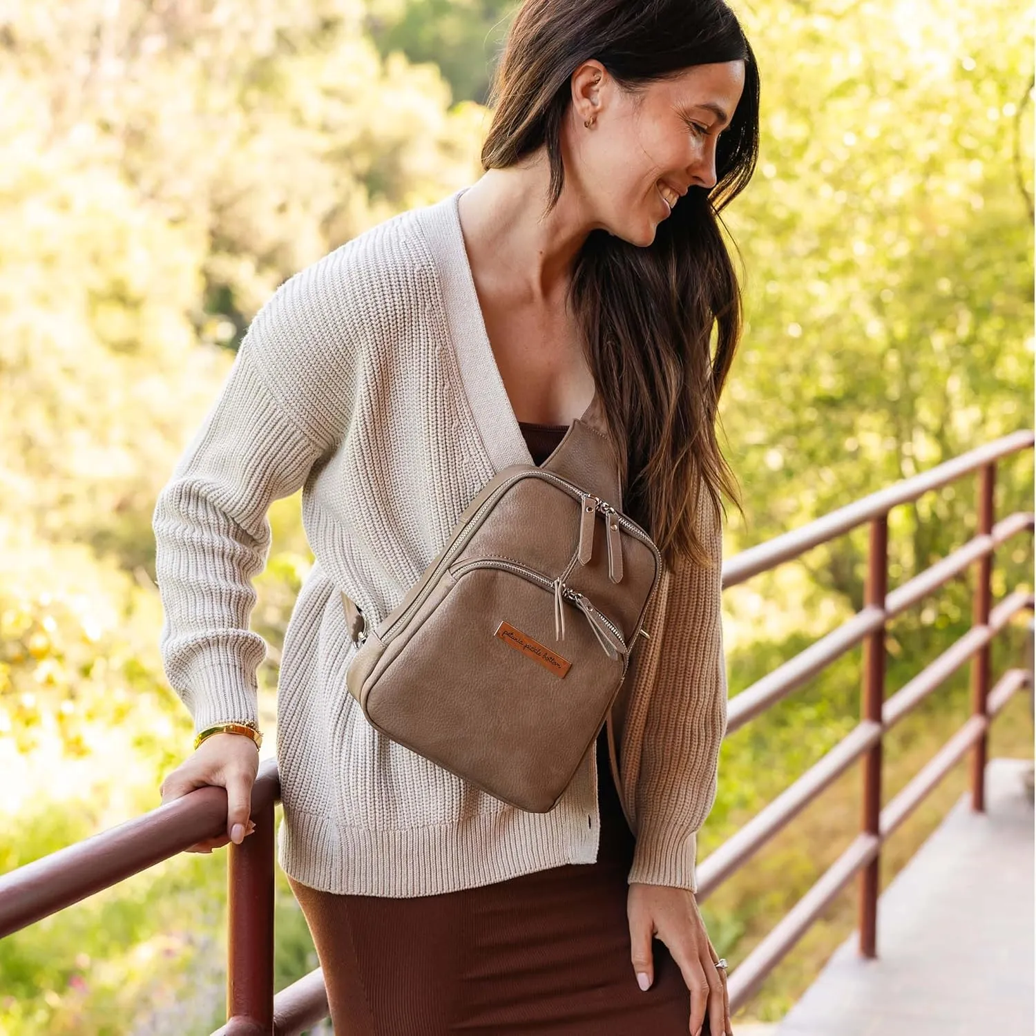 Petunia Pickle Bottom Criss-Cross Sling Bag - Sling Bag for Women and Men - Adjustable Straps to Custom-Fit - Mink