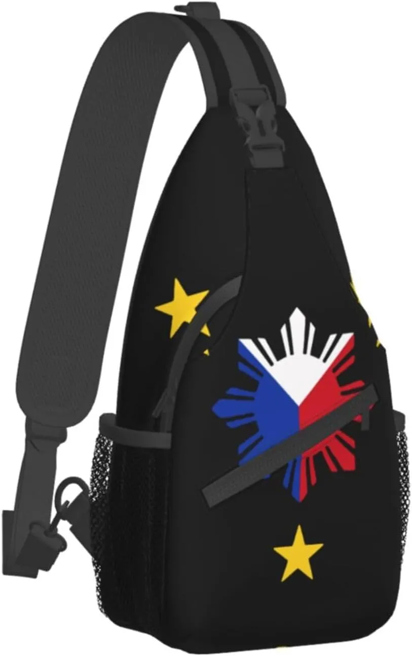 Philippines Flag Crossbody Bag Philippines Shoulder Bag Backpack Filipinos Sling Bag Chest Casual Daypack for Outdoor