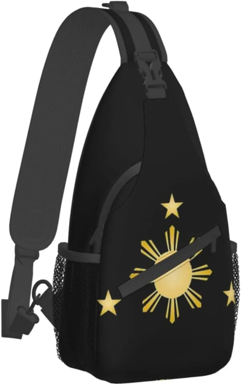 Philippines Flag Crossbody Bag Philippines Shoulder Bag Backpack Filipinos Sling Bag Chest Casual Daypack for Outdoor