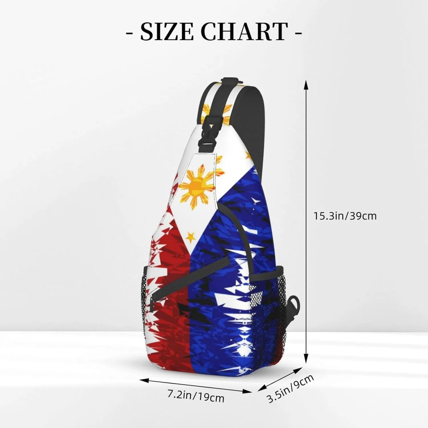 Philippines Flag Crossbody Bag Philippines Shoulder Bag Backpack Filipinos Sling Bag Chest Casual Daypack for Outdoor