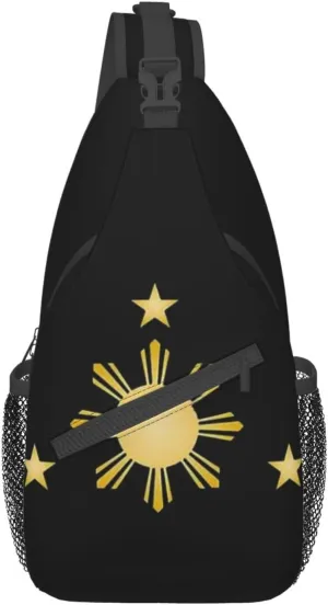 Philippines Flag Crossbody Bag Philippines Shoulder Bag Backpack Filipinos Sling Bag Chest Casual Daypack for Outdoor