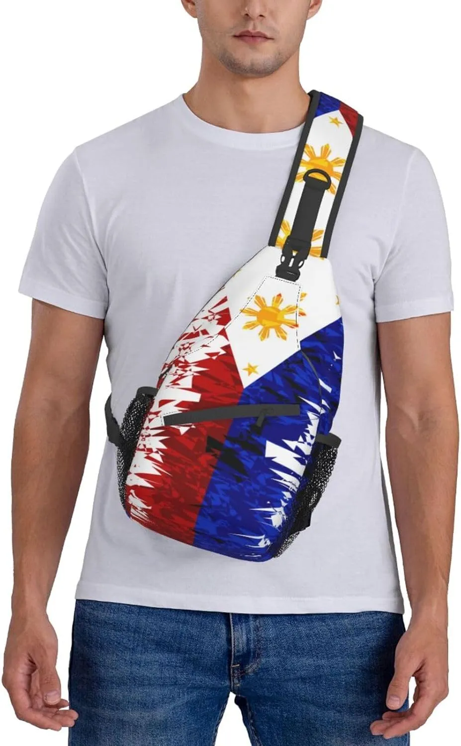 Philippines Flag Crossbody Bag Philippines Shoulder Bag Backpack Filipinos Sling Bag Chest Casual Daypack for Outdoor