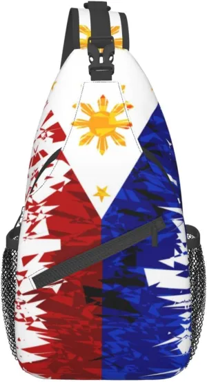Philippines Flag Crossbody Bag Philippines Shoulder Bag Backpack Filipinos Sling Bag Chest Casual Daypack for Outdoor