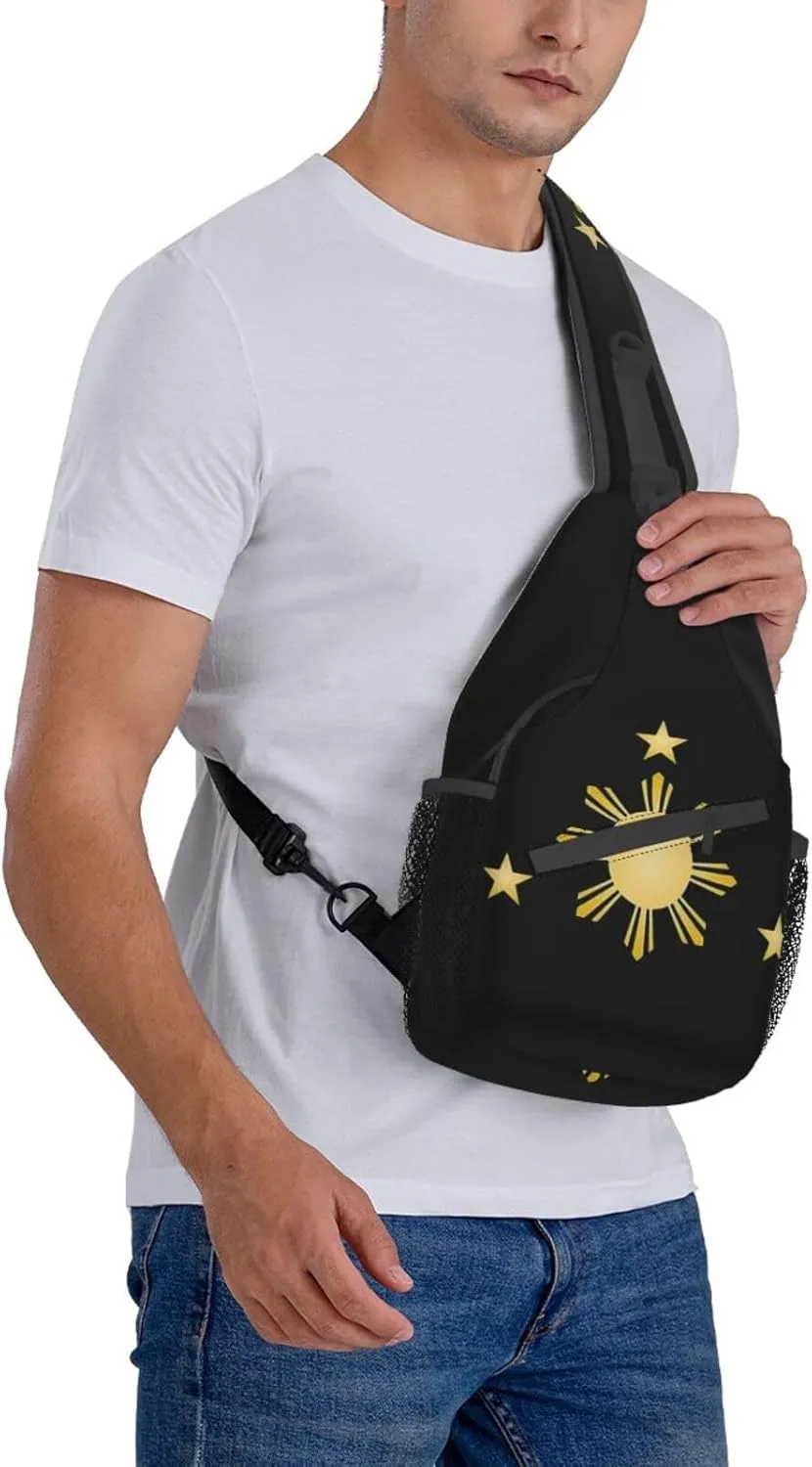 Philippines Flag Crossbody Bag Philippines Shoulder Bag Backpack Filipinos Sling Bag Chest Casual Daypack for Outdoor