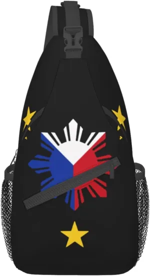 Philippines Flag Crossbody Bag Philippines Shoulder Bag Backpack Filipinos Sling Bag Chest Casual Daypack for Outdoor