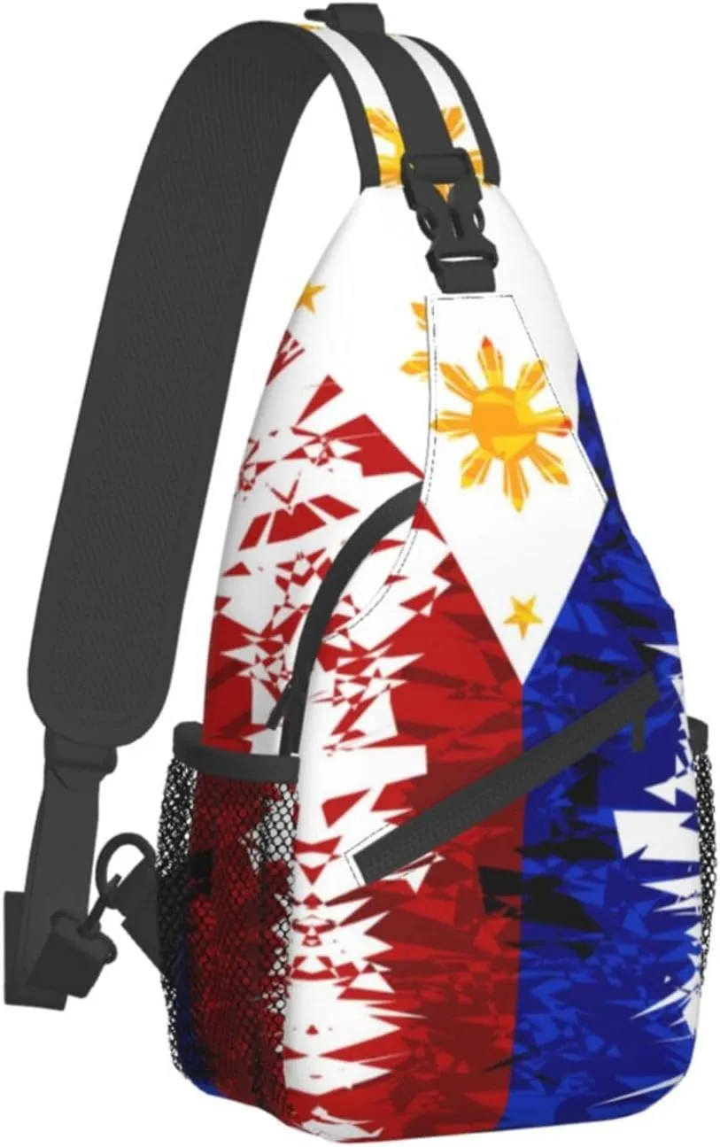 Philippines Flag Crossbody Bag Philippines Shoulder Bag Backpack Filipinos Sling Bag Chest Casual Daypack for Outdoor