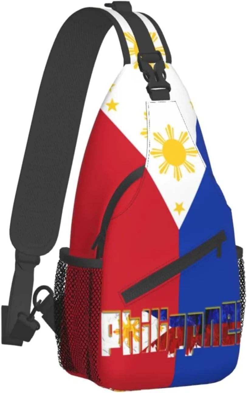 Philippines Flag Crossbody Bag Philippines Shoulder Bag Backpack Filipinos Sling Bag Chest Casual Daypack for Outdoor