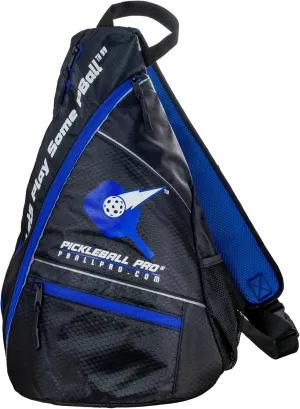 Pickleball Pro® Black Pickleball Bag - Pickleball Backpack, Adjustable Sling Bag with Keys Safety Clip, Padded Back, Fence Hook, Soft Pocket (phone/glasses), Mesh Bottle Holder & Water Resistant Bag