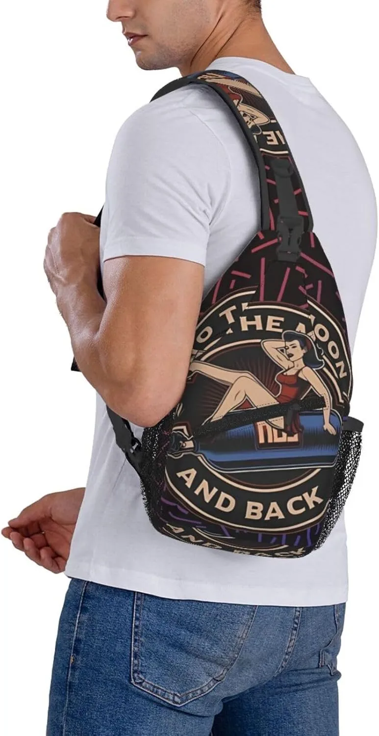 Pin-Up Girl On A Nitrous Oxide Balloon Crossbody For Men Women Sling Chest Bag Shoulder Bag Lightweight One Strap Backpack Hiking Daypack