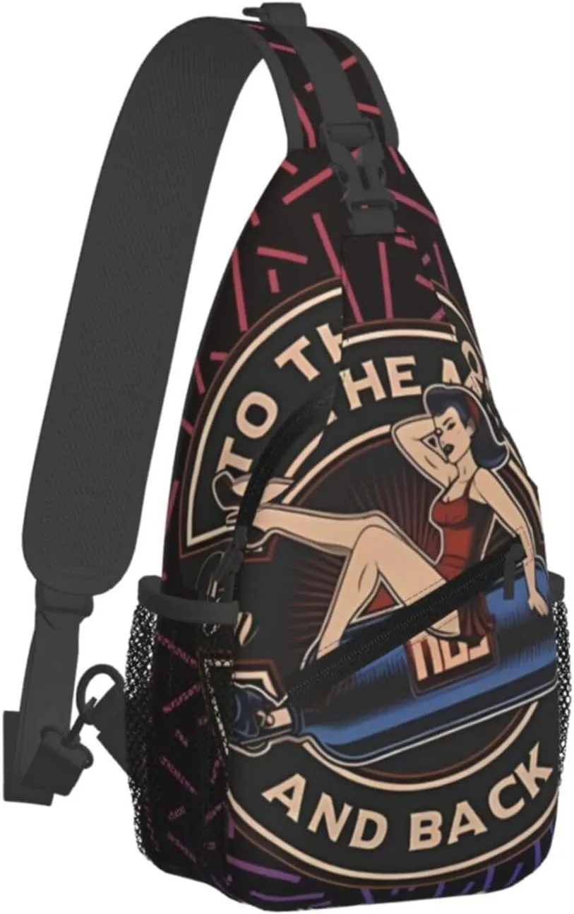 Pin-Up Girl On A Nitrous Oxide Balloon Crossbody For Men Women Sling Chest Bag Shoulder Bag Lightweight One Strap Backpack Hiking Daypack