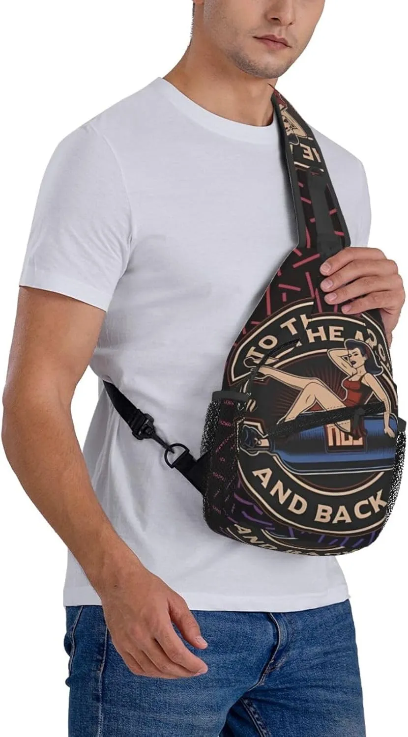 Pin-Up Girl On A Nitrous Oxide Balloon Crossbody For Men Women Sling Chest Bag Shoulder Bag Lightweight One Strap Backpack Hiking Daypack