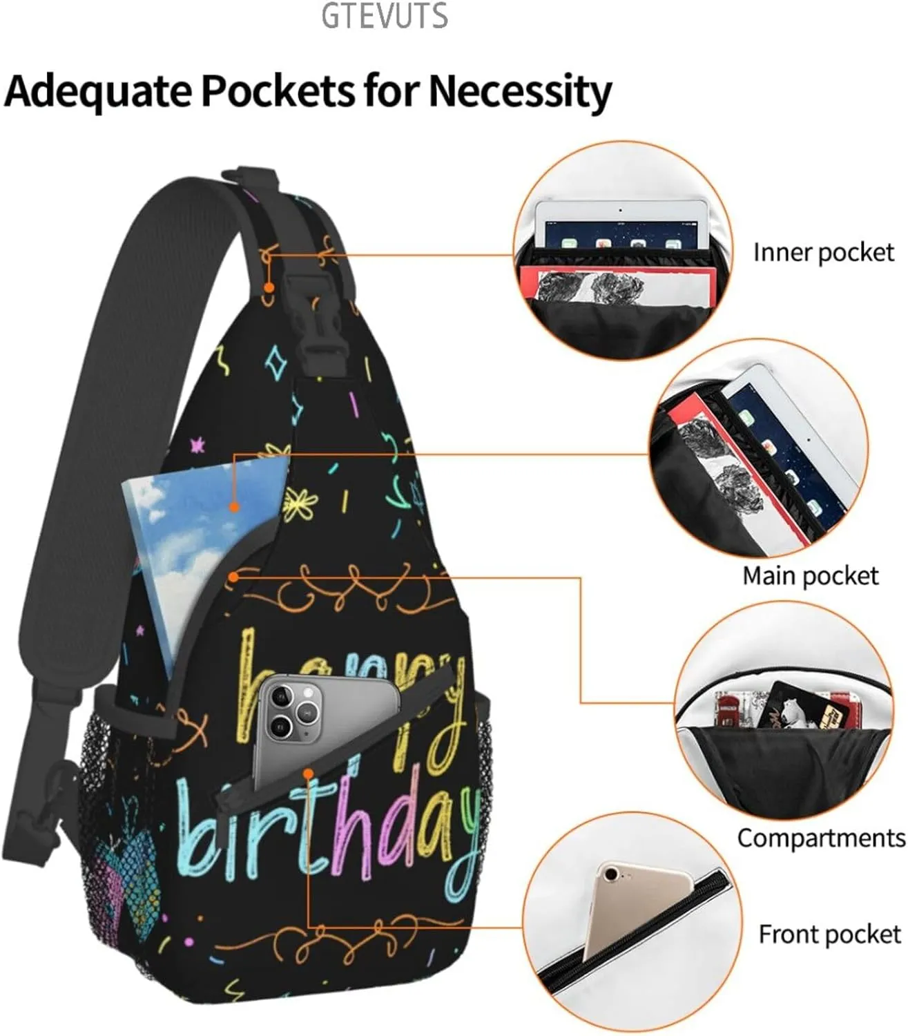 Pizza Cats Crossbody Bag for Women Men- Fashion Backpack Daypack Travel Shoulder Bags Outdoor