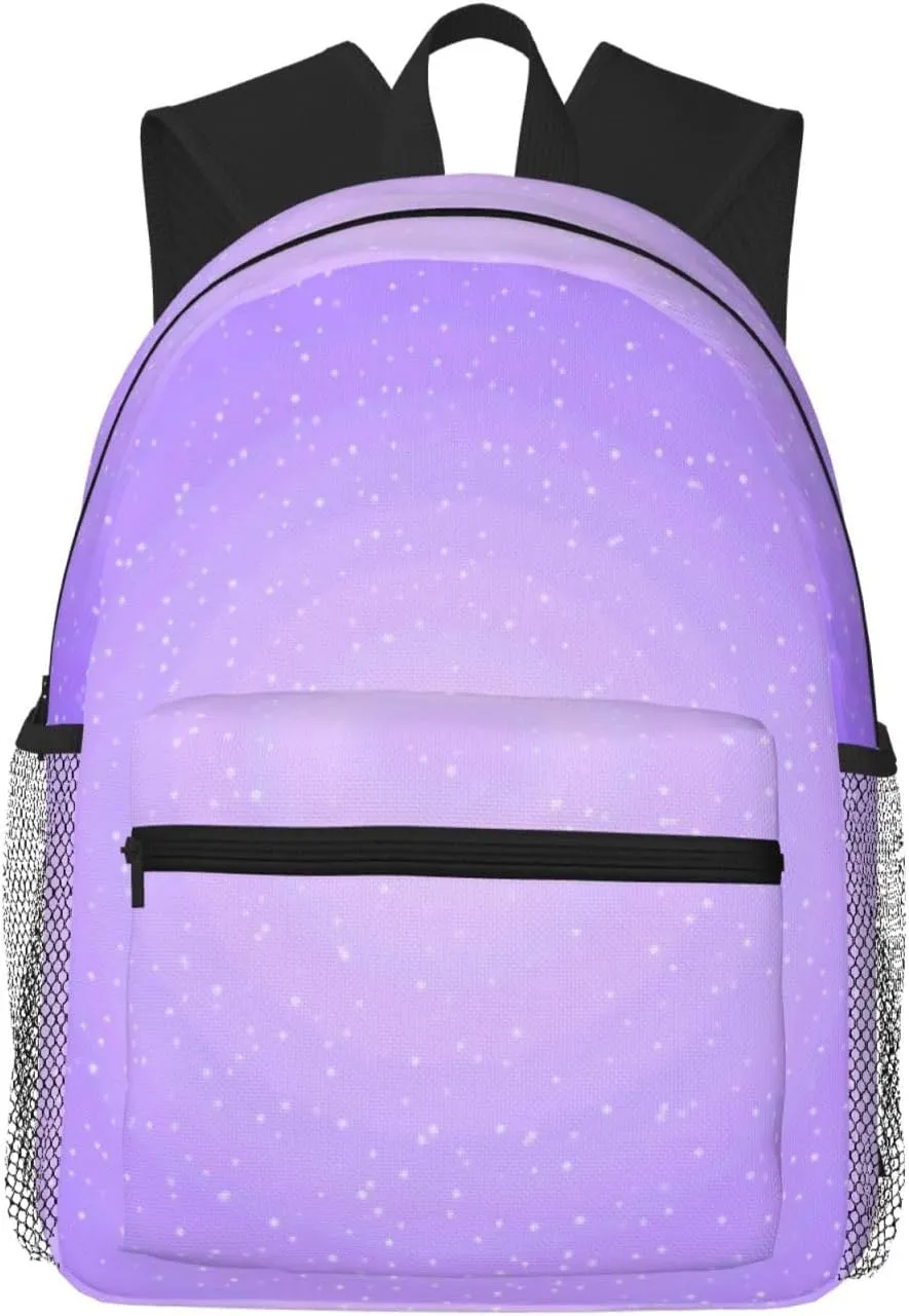 Plain Purple Illuminated Printed Design Lightweight Packable Backpack Travel Casual Hiking Daypack Foldable Backpack For Men Women