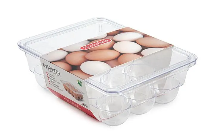 Plastic Forte Stackable Plastic Egg Storage Box, Transparent