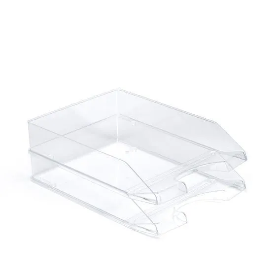 Plastic Forte Transparent Stackable Document Tray, 1 Tray