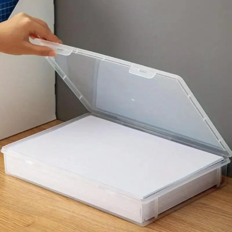 Plastic Transparent Document Organizer Multi-functional Dust-proof Storage Box