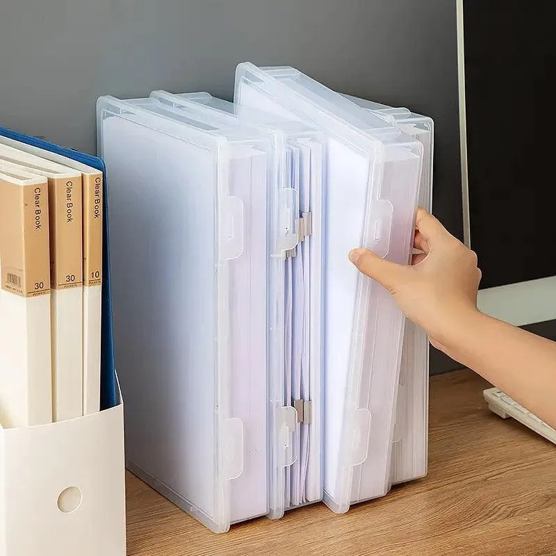 Plastic Transparent Document Organizer Multi-functional Dust-proof Storage Box