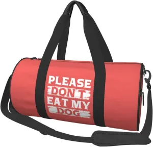 Please Don'T Eat My Dog Duffel Bag Gym Bag Travel Sports Tote Large Foldable Beach Swim Yoga3