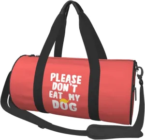 Please Don'T Eat My Dog Duffel Bag Gym Bag Travel Sports Tote Large Foldable Beach Swim Yoga4