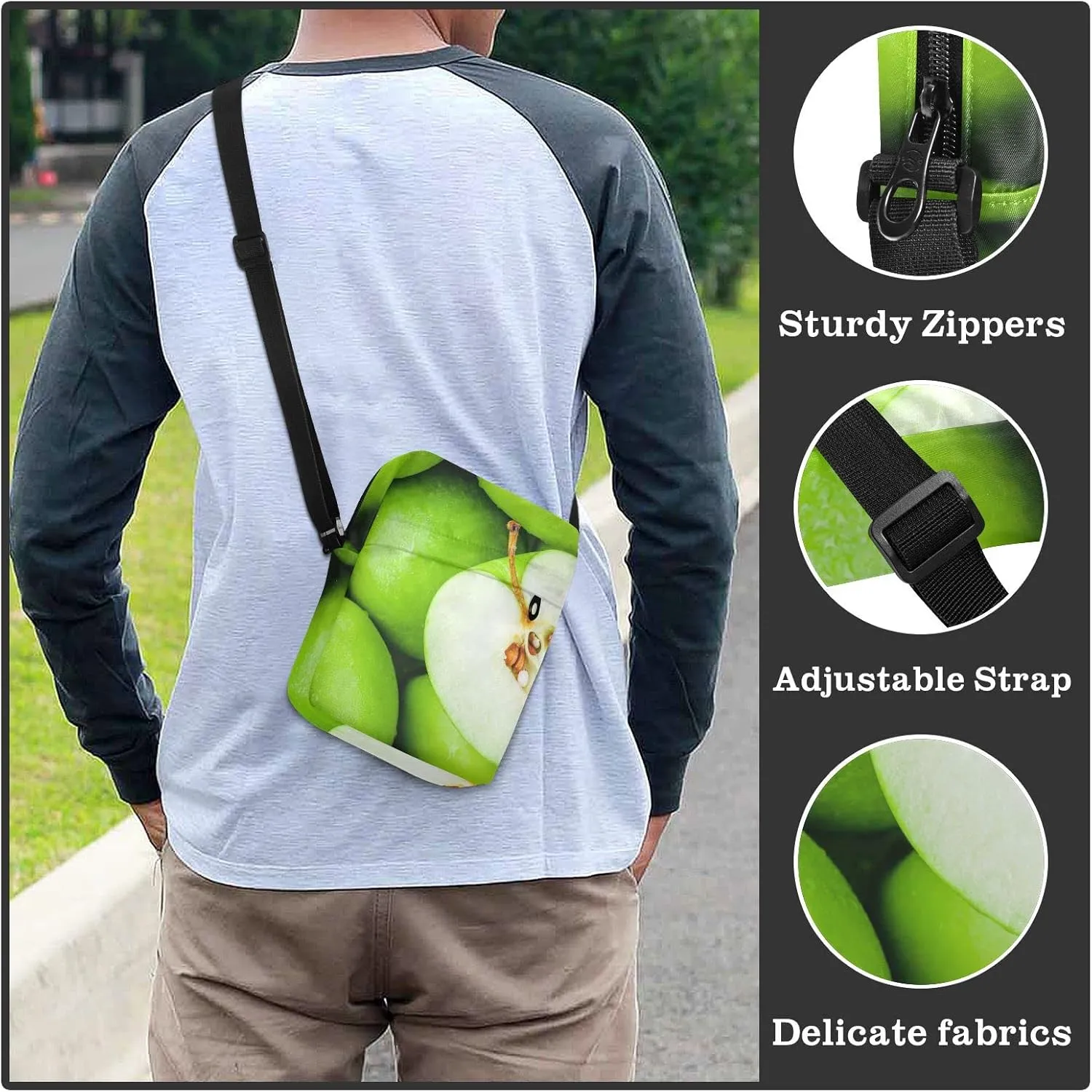Poeticcity Crossbody Phone Bag, Small Messenger Shoulder Bag, Cash Handbag Wallet Purse