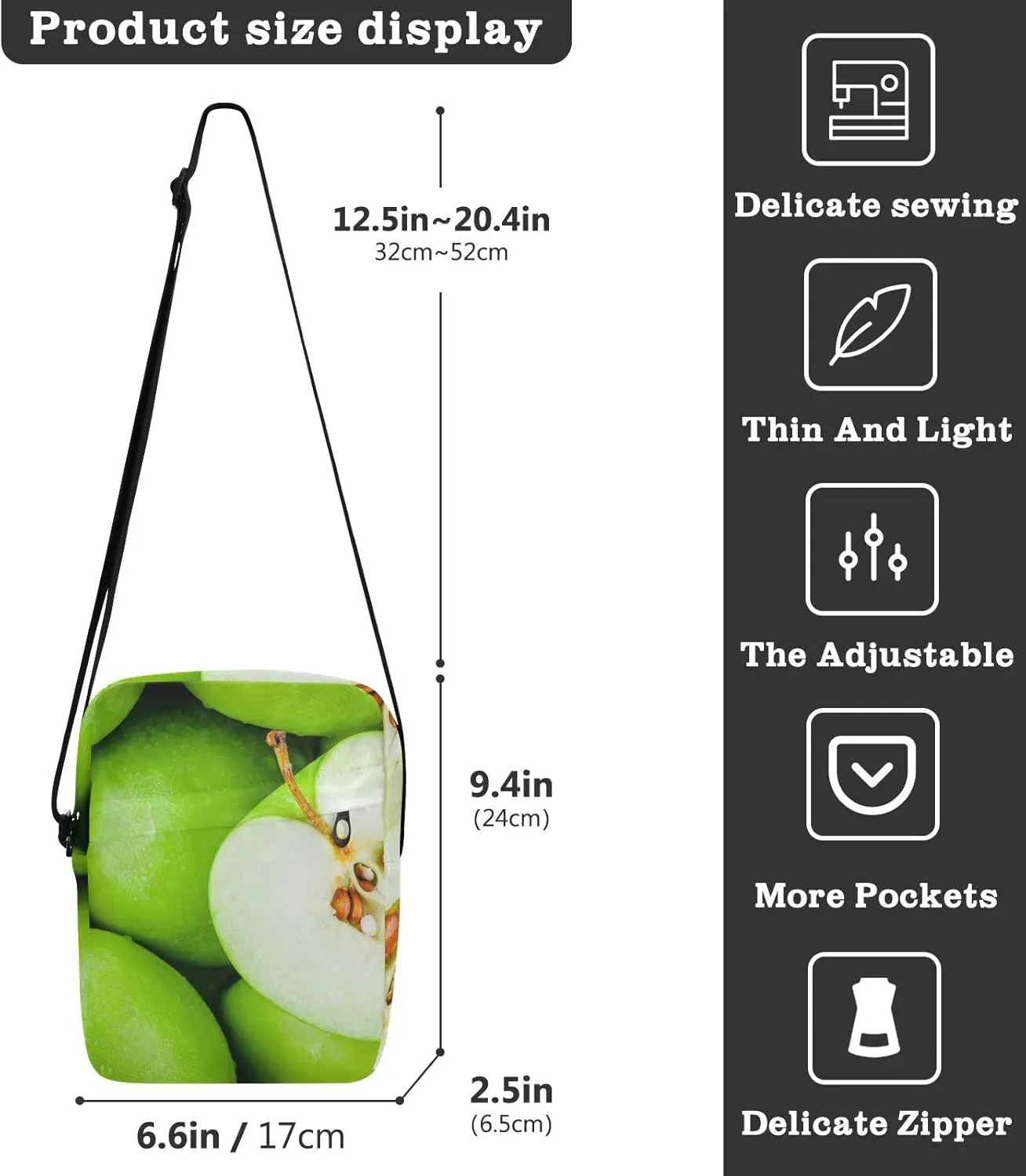 Poeticcity Crossbody Phone Bag, Small Messenger Shoulder Bag, Cash Handbag Wallet Purse