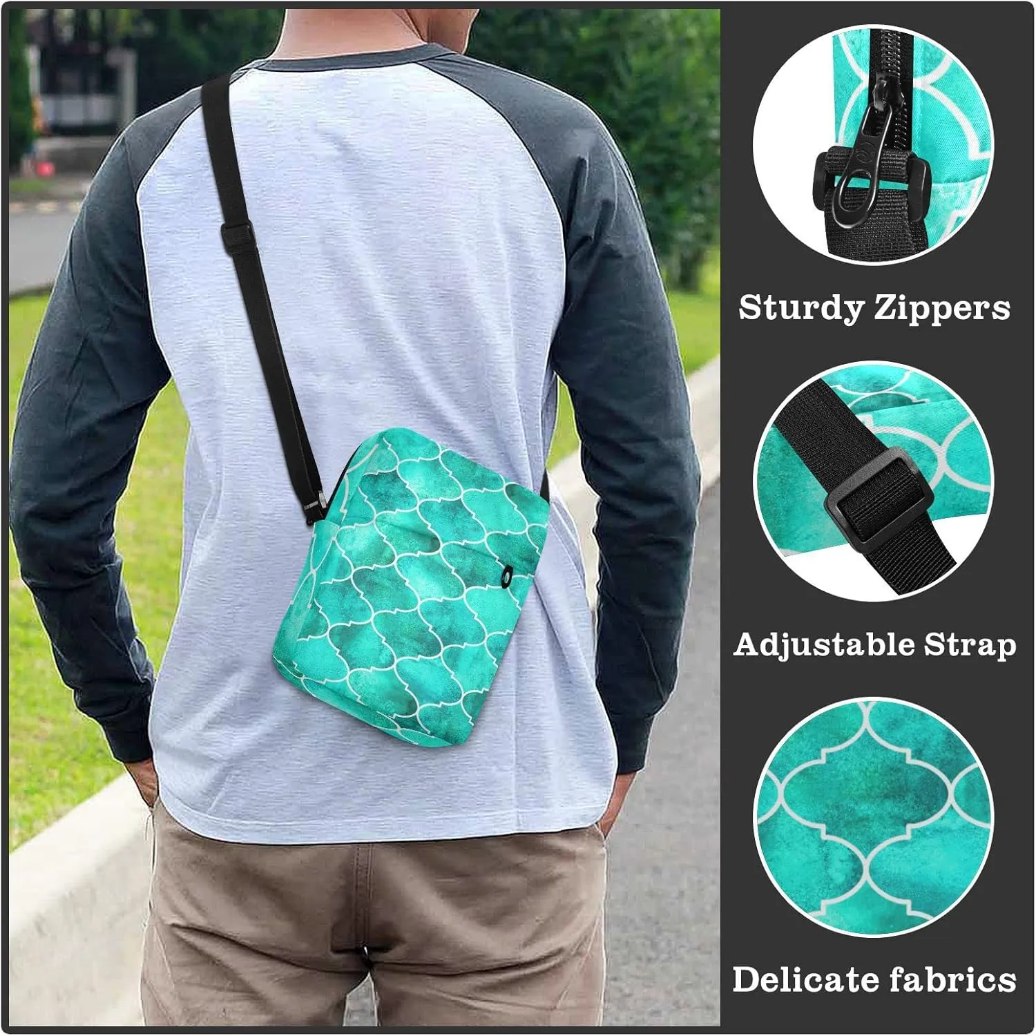 Poeticcity Crossbody Phone Bag, Small Messenger Shoulder Bag, Cash Handbag Wallet Purse