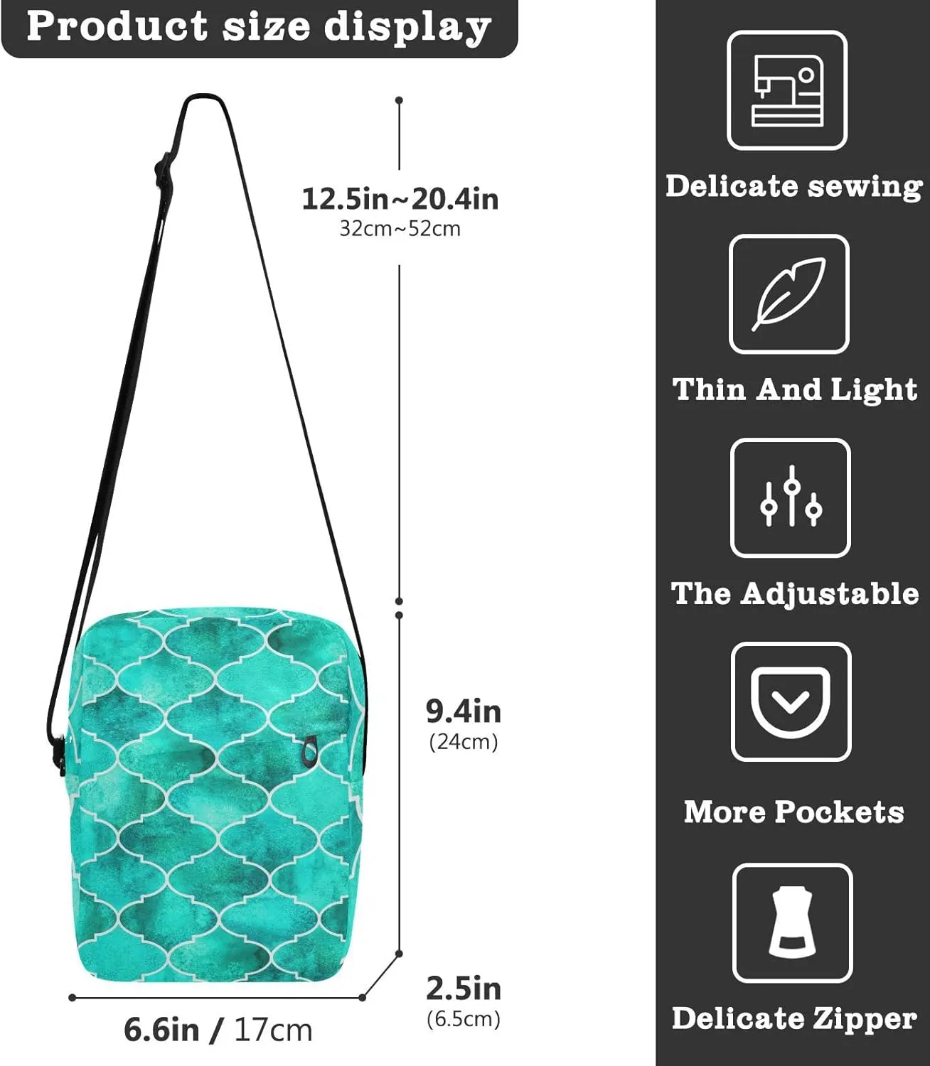 Poeticcity Crossbody Phone Bag, Small Messenger Shoulder Bag, Cash Handbag Wallet Purse