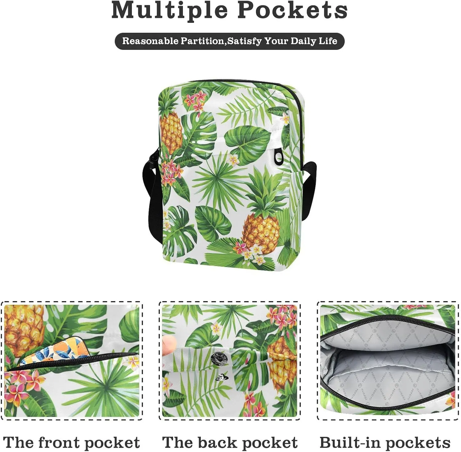 Poeticcity Crossbody Phone Bag, Small Messenger Shoulder Bag, Cash Handbag Wallet Purse