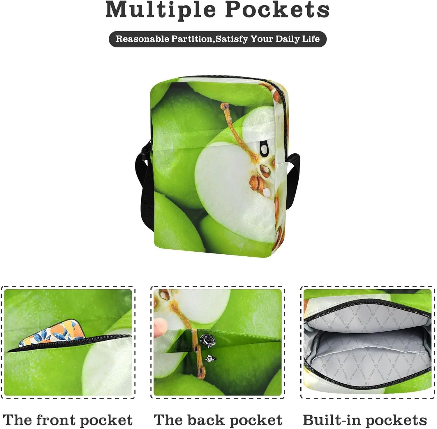 Poeticcity Crossbody Phone Bag, Small Messenger Shoulder Bag, Cash Handbag Wallet Purse