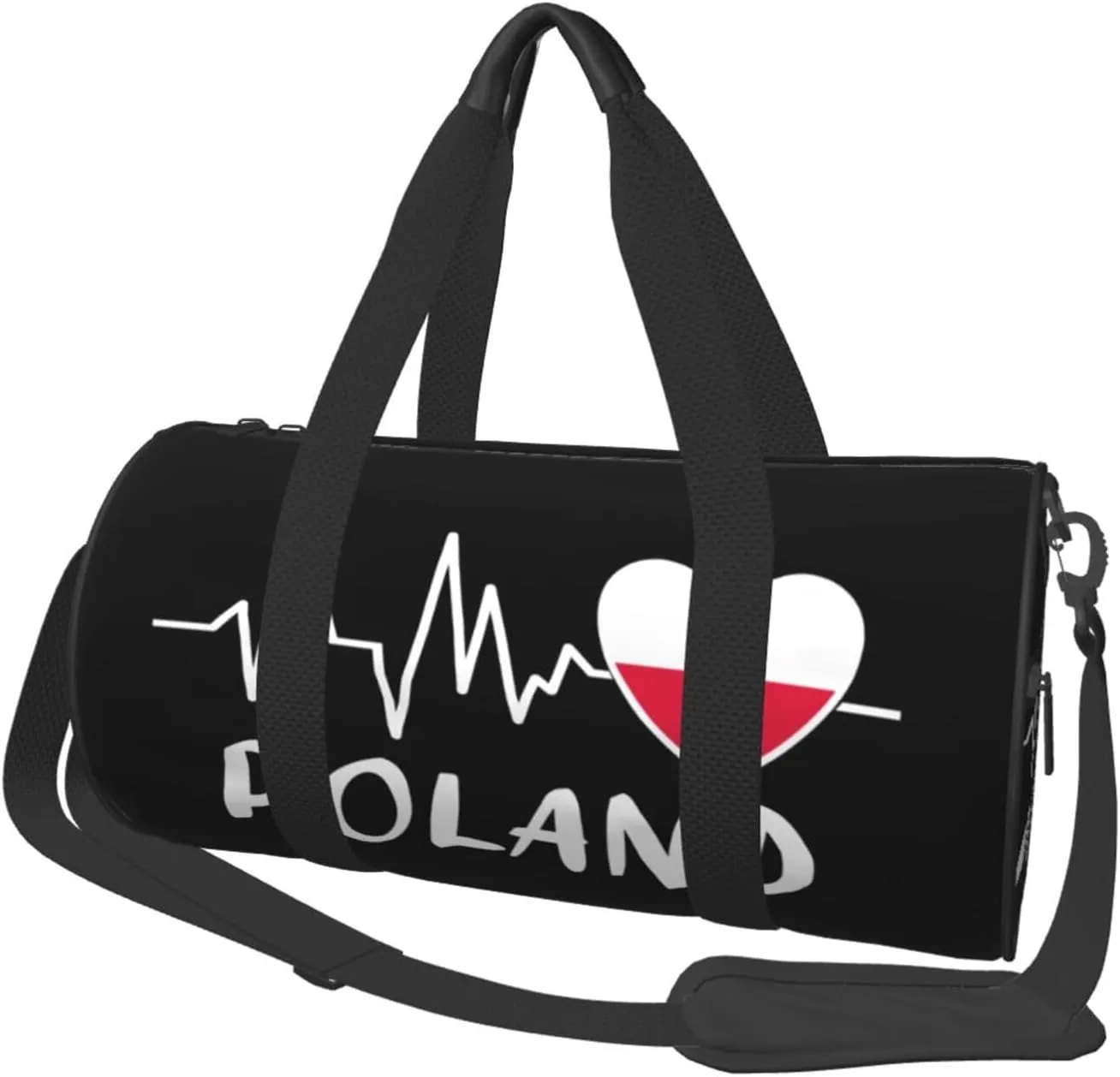 Poland Heartbeat Duffel Bag Gym Bag Travel Sports Tote Large Foldable Beach Swim Yoga4