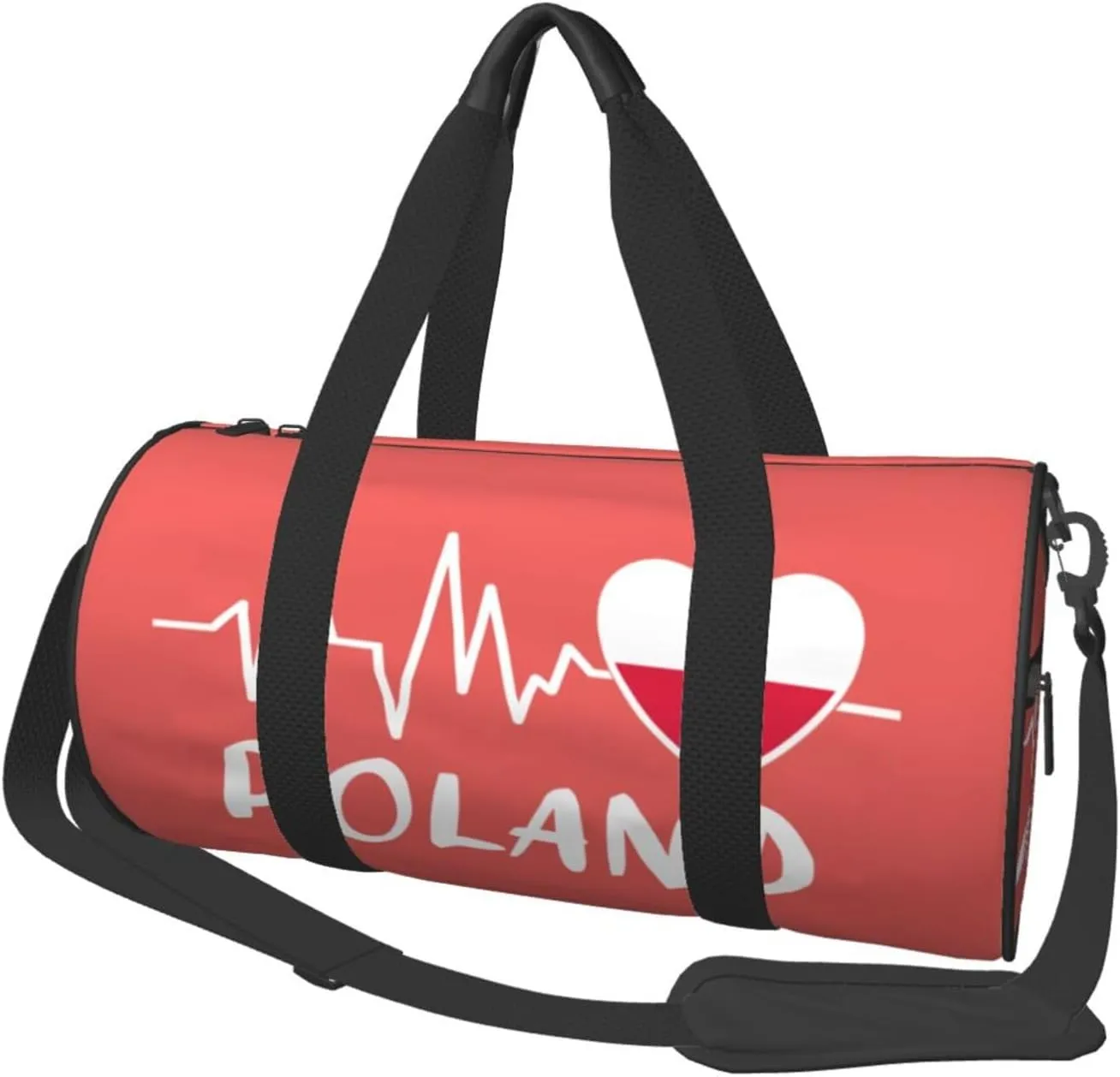Poland Heartbeat Duffel Bag Gym Bag Travel Sports Tote Large Foldable Beach Swim Yoga5