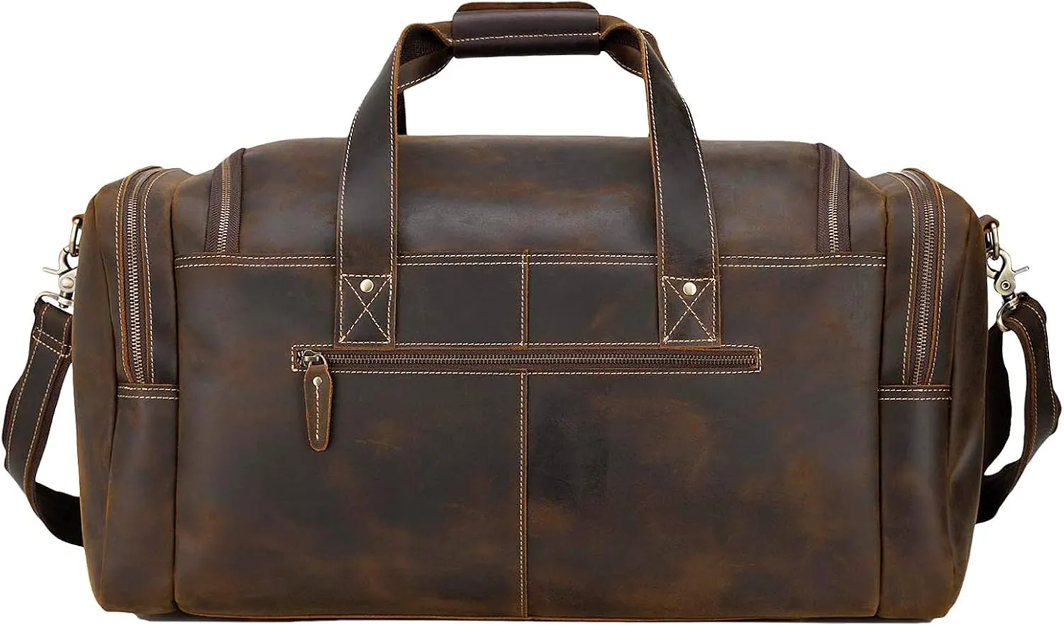 Polare 23" Full Grain Cowhide Leather Gym Duffle Weekender Overnight Travel Duffel Bag For Men 42L