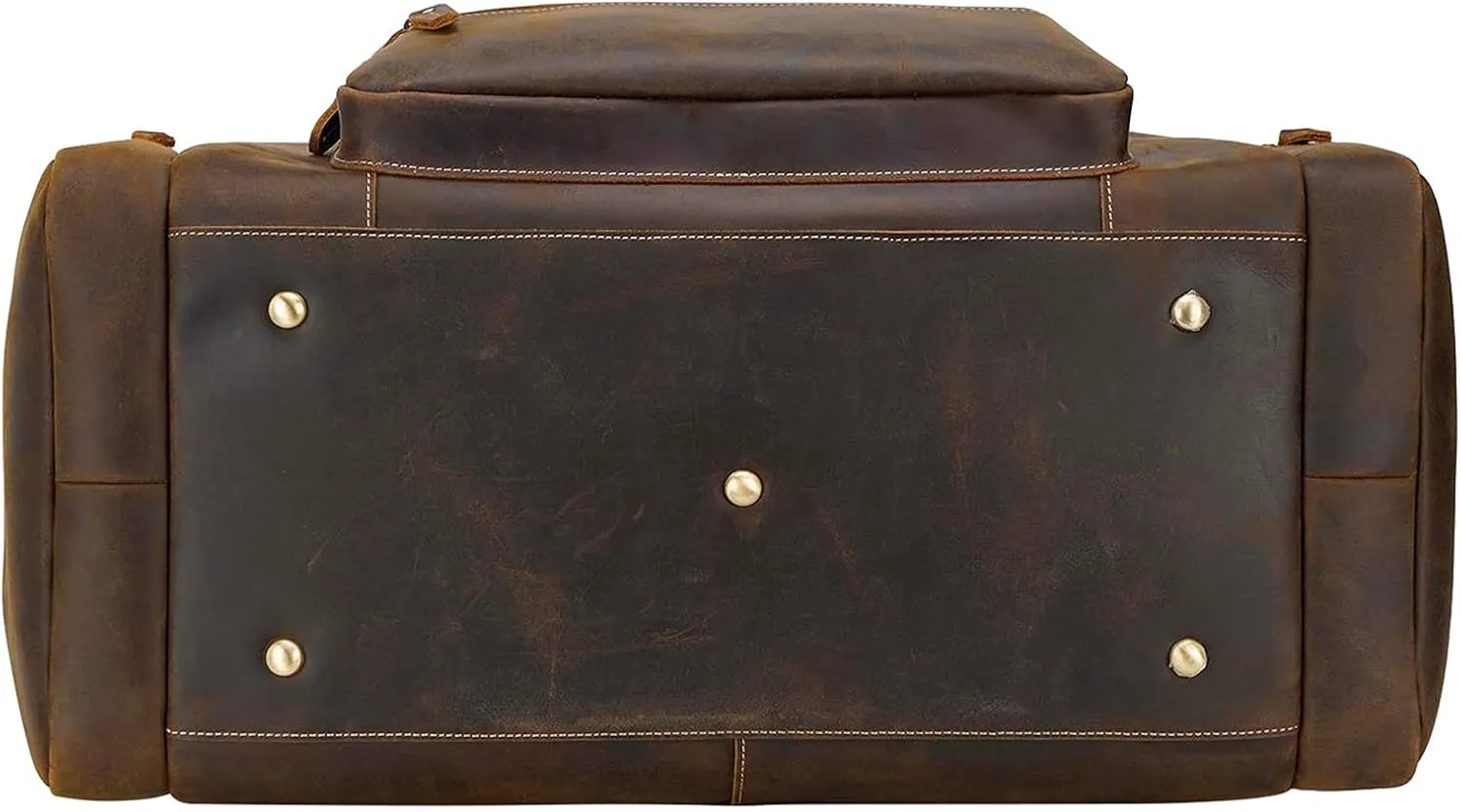 Polare 23" Full Grain Cowhide Leather Gym Duffle Weekender Overnight Travel Duffel Bag For Men 42L