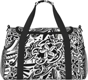Polynesian Hawaiian Samoan Tribal Travel Duffel Bag Man Women Luggage Bag For Travel Gym Weekend Carry On Bag