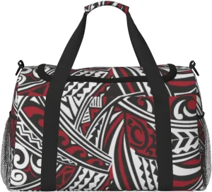 Polynesian Hawaiian Samoan Tribal Travel Duffel Bag Man'S Women Luggage Bag For Travel Gym Weekend Travel Duffel Bag