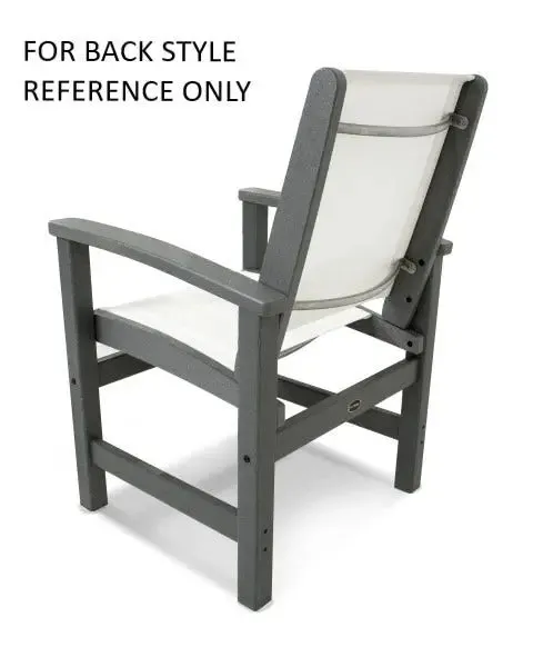 POLYWOOD Coastal Dining Sling Chair Vintage Sahara with White Sling