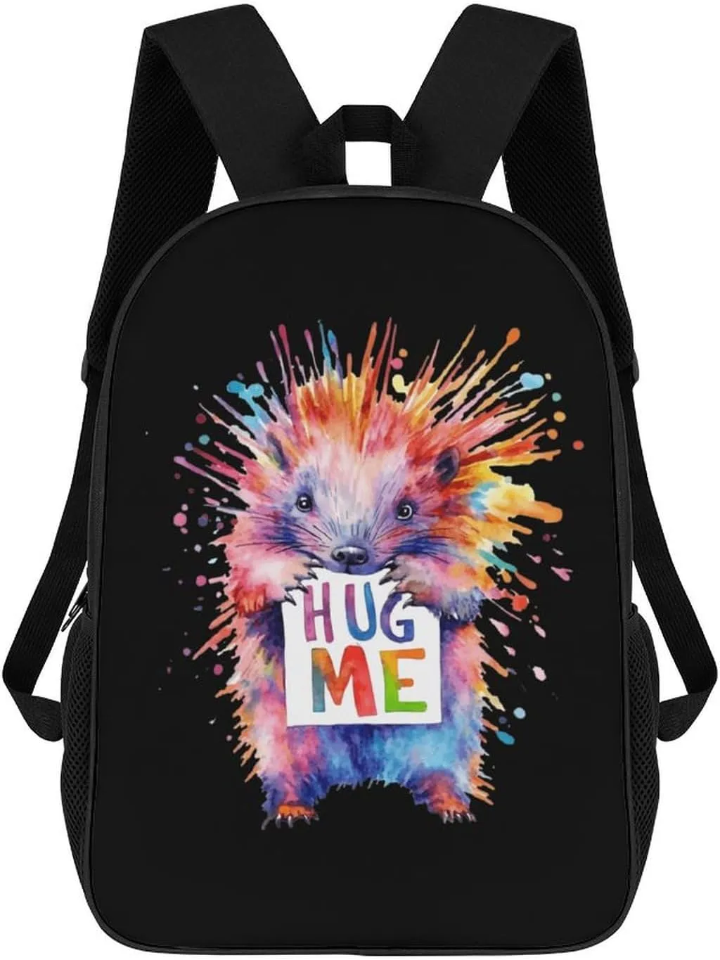 Porcupine Pigs Hug Me Fashion Backpack 17 Inches Daypack Unisex Laptop Bag for Travel Business Work